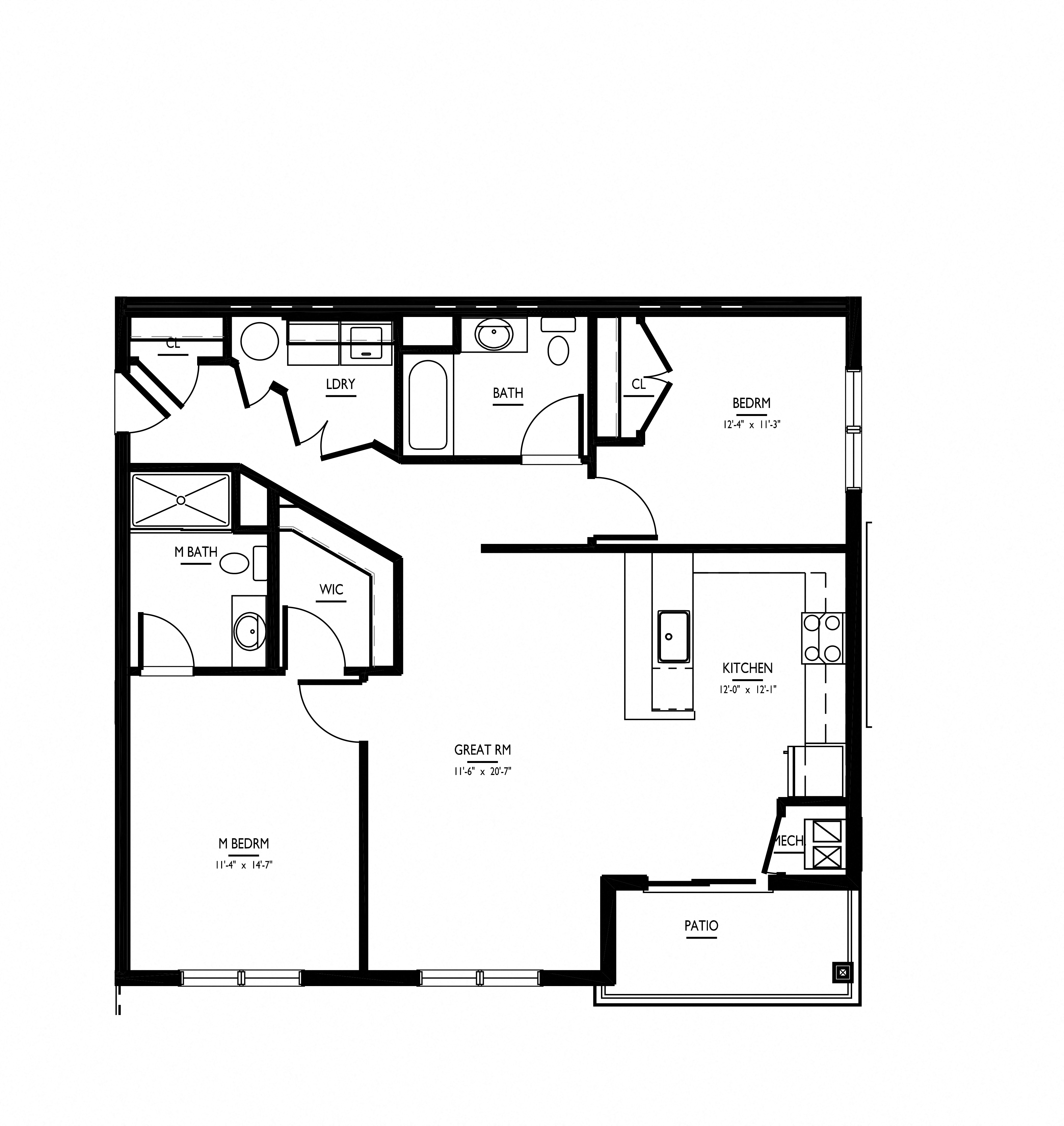 floorplan of apartment 1805